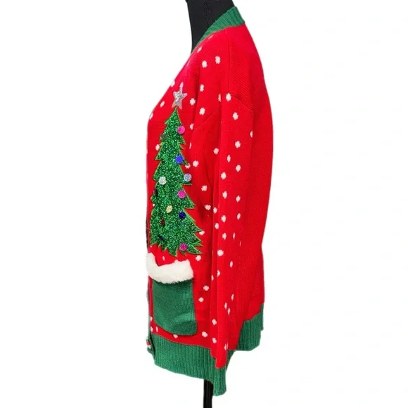 Holiday Time - Festive Holiday Cardigan Sweater - Size Small - Picture 6 of 12